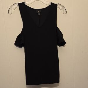 Worthington Black Cold Shoulder Top
